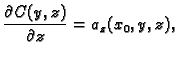 $\displaystyle \frac{\partial C(y,z)}{\partial z}= a_z(x_0,y,z),$